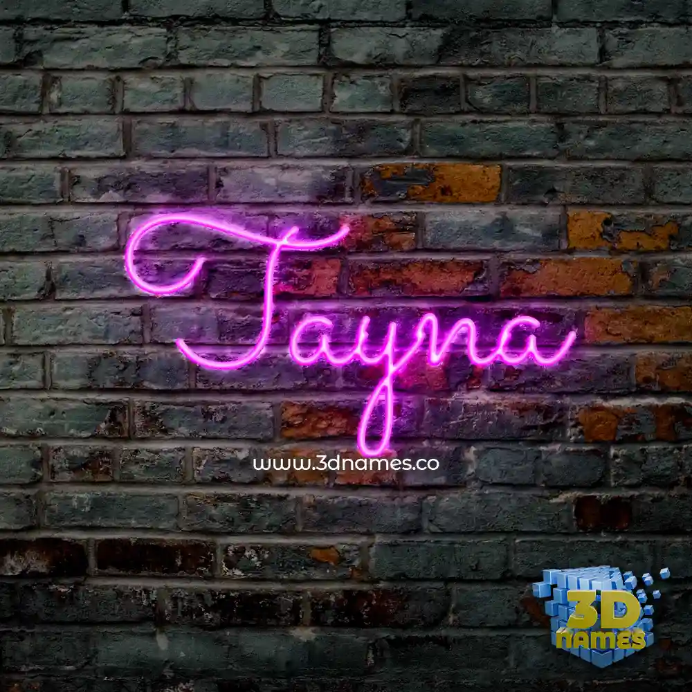 tayna in Pink Neon style - 3D name wallpaper