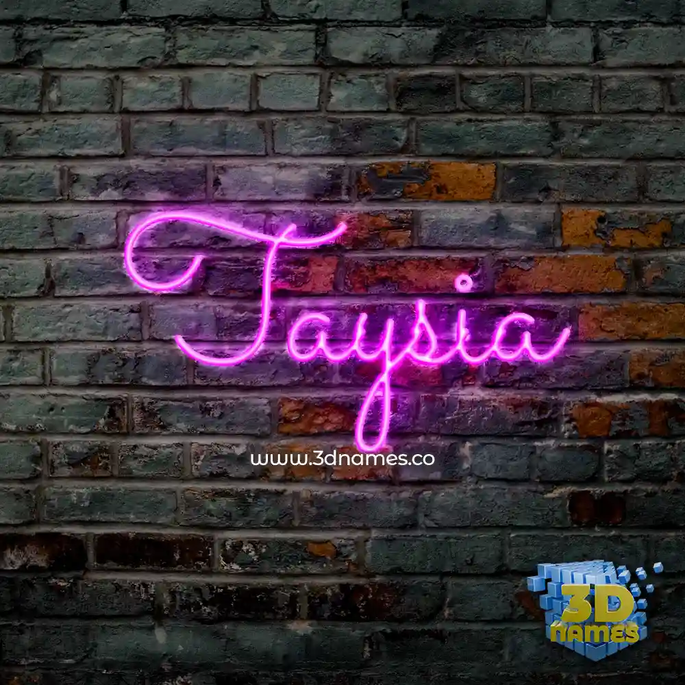 taysia in Pink Neon style - 3D name wallpaper