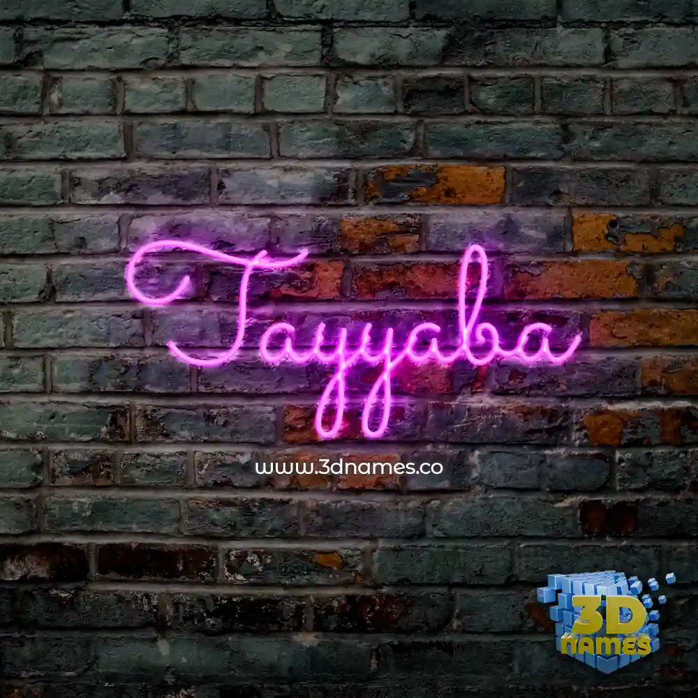 tayyaba in Pink Neon style - 3D name wallpaper