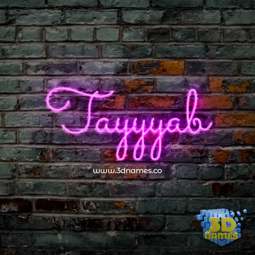 tayyyab in Pink Neon style - 3D name wallpaper
