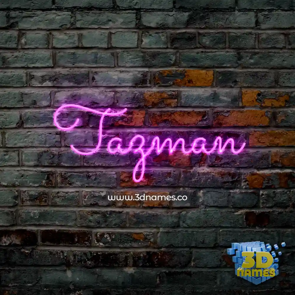 tazman in Pink Neon style - 3D name wallpaper