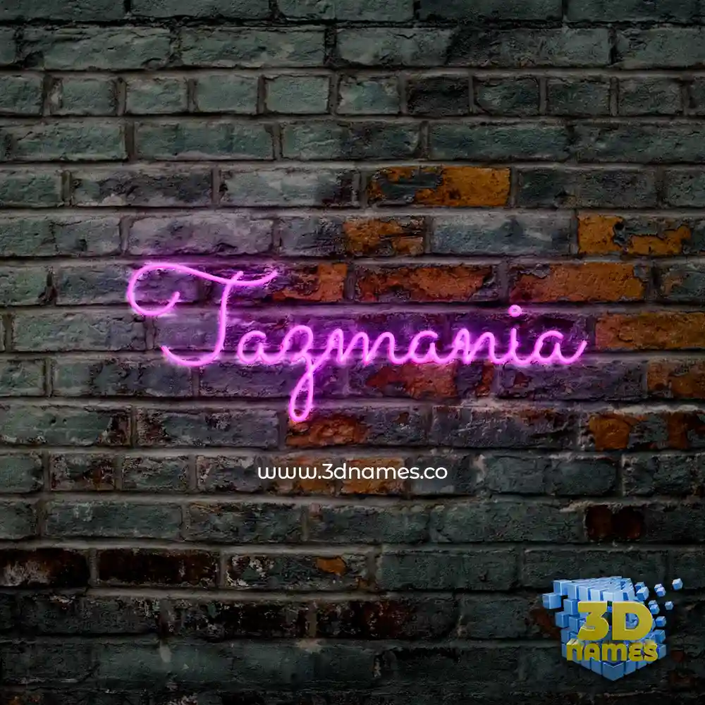 tazmania in Pink Neon style - 3D name wallpaper