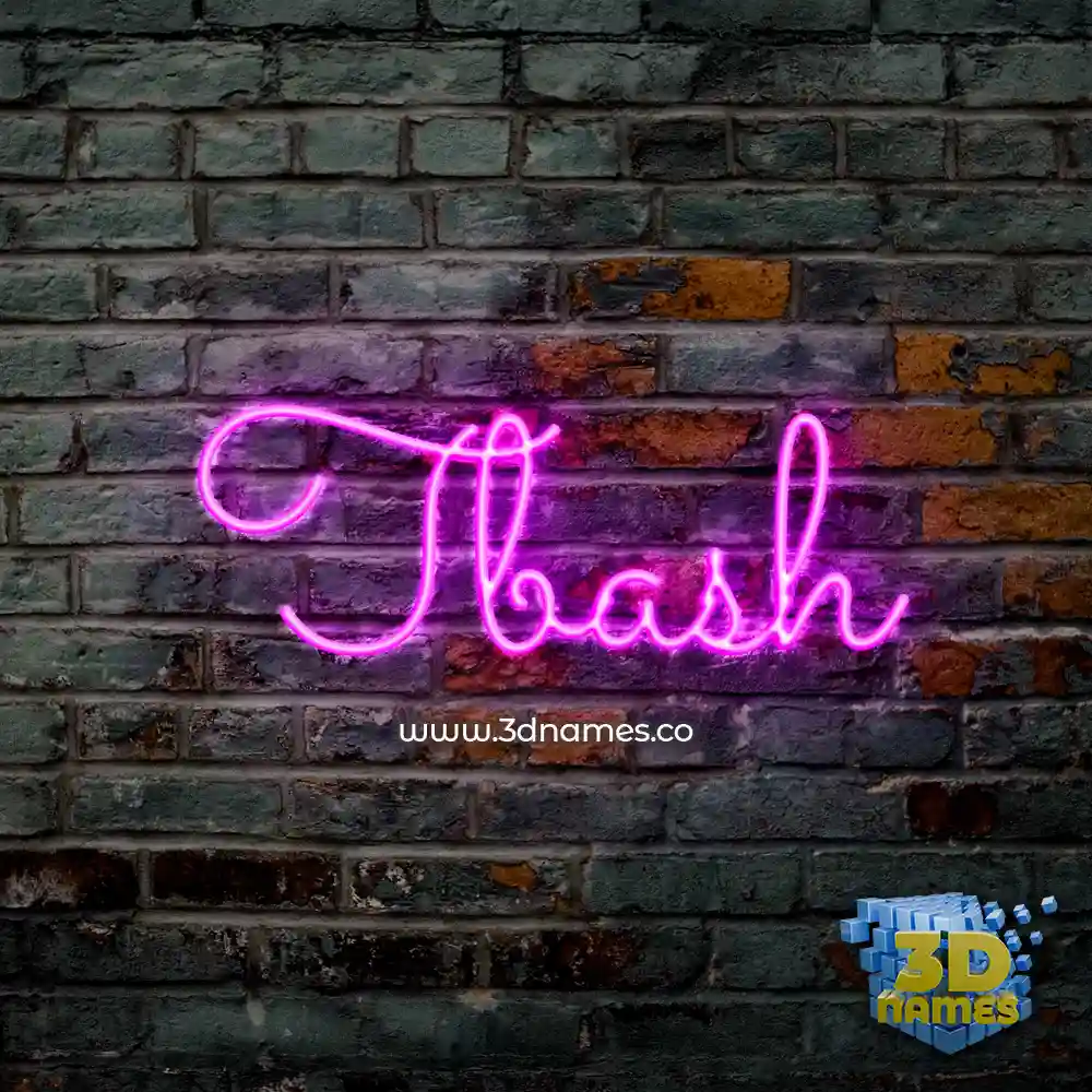 tbash in Pink Neon style - 3D name wallpaper
