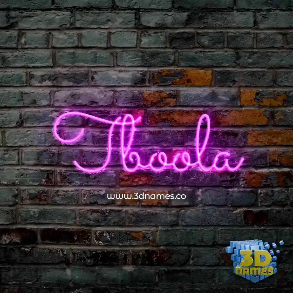 tboola in Pink Neon style - 3D name wallpaper