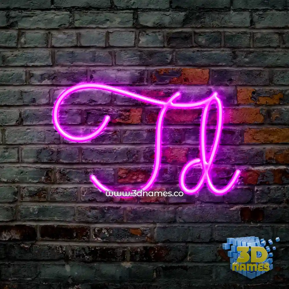 td in Pink Neon style - 3D name wallpaper