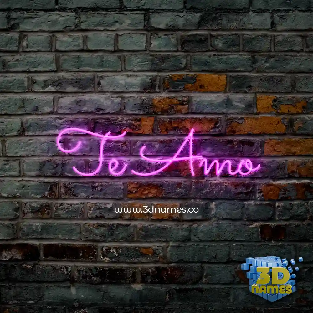 te amo in Pink Neon style - 3D name wallpaper