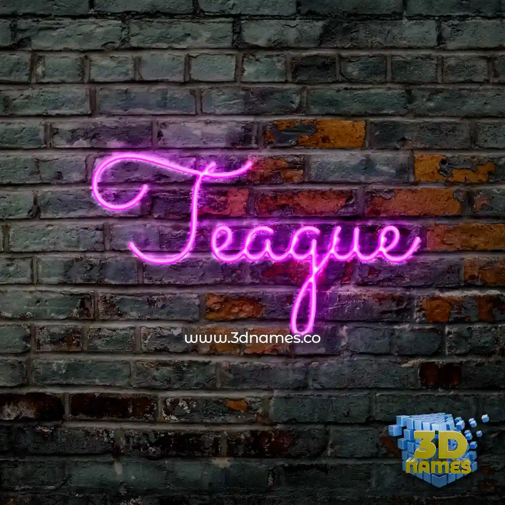 teague in Pink Neon style - 3D name wallpaper