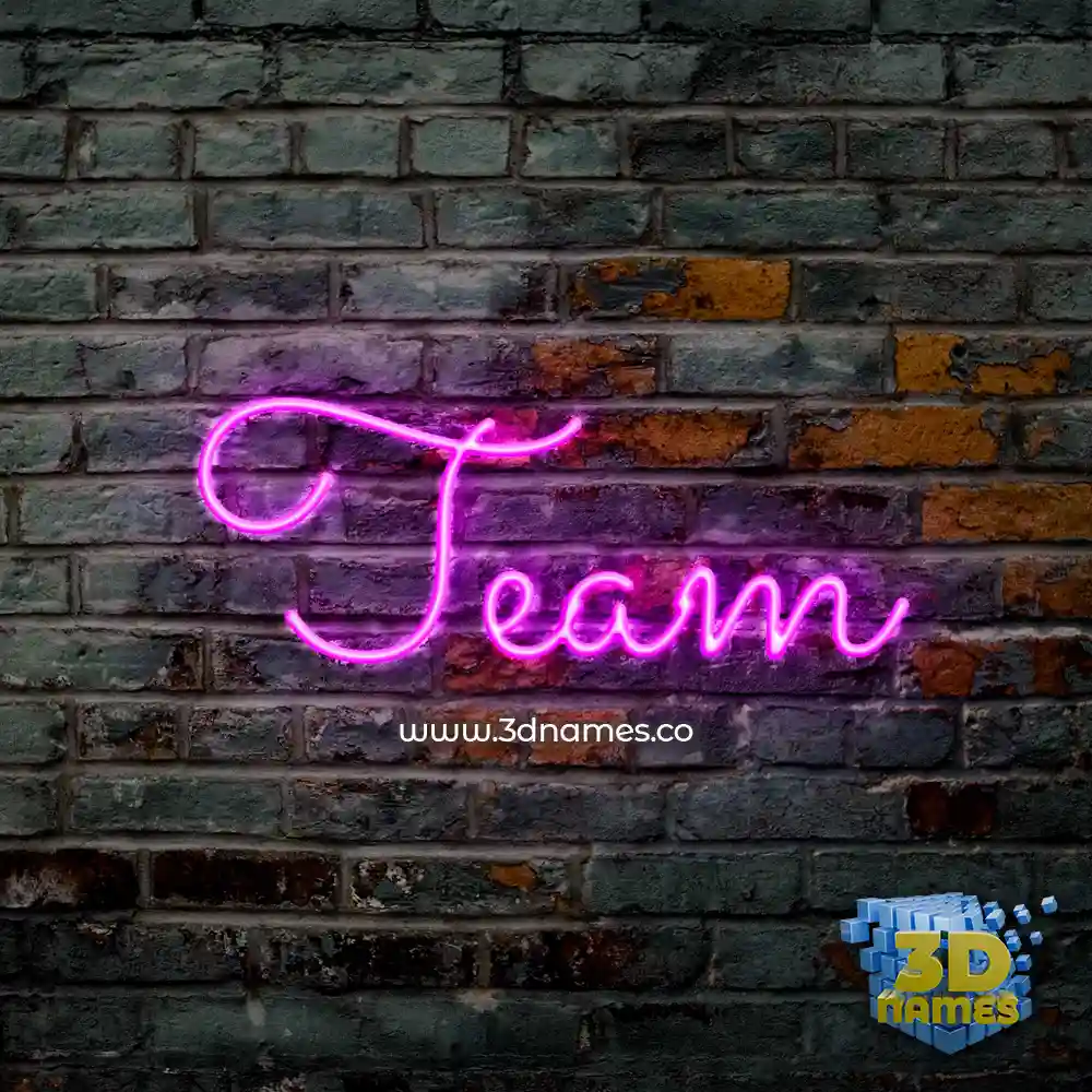 team in Pink Neon style - 3D name wallpaper
