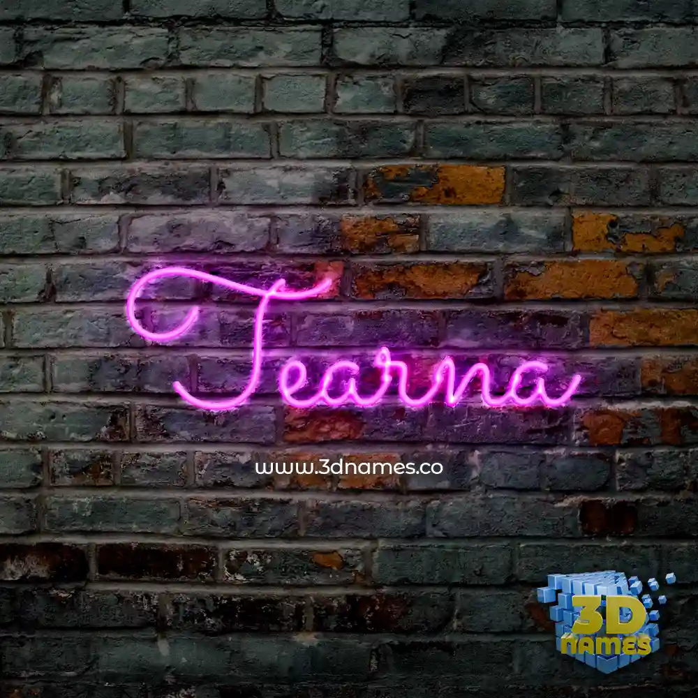 tearna in Pink Neon style - 3D name wallpaper