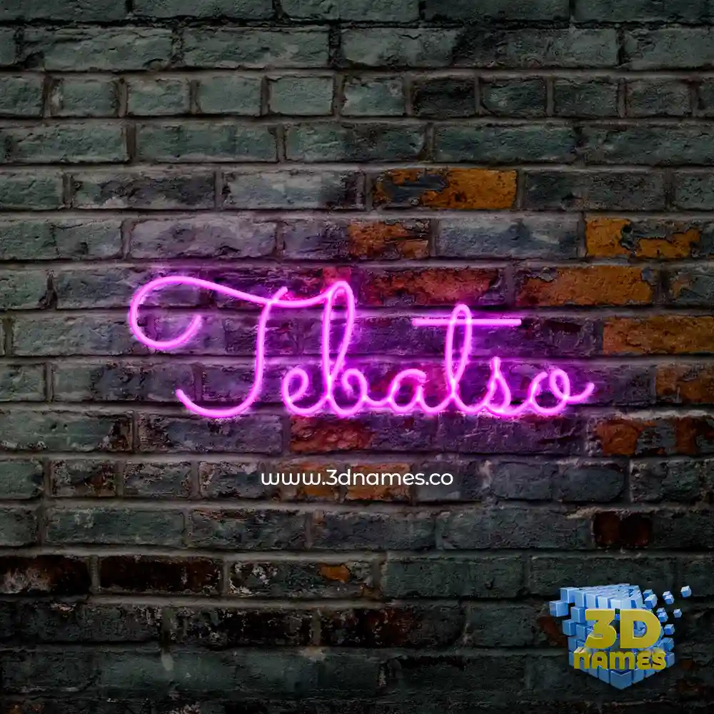tebatso in Pink Neon style - 3D name wallpaper