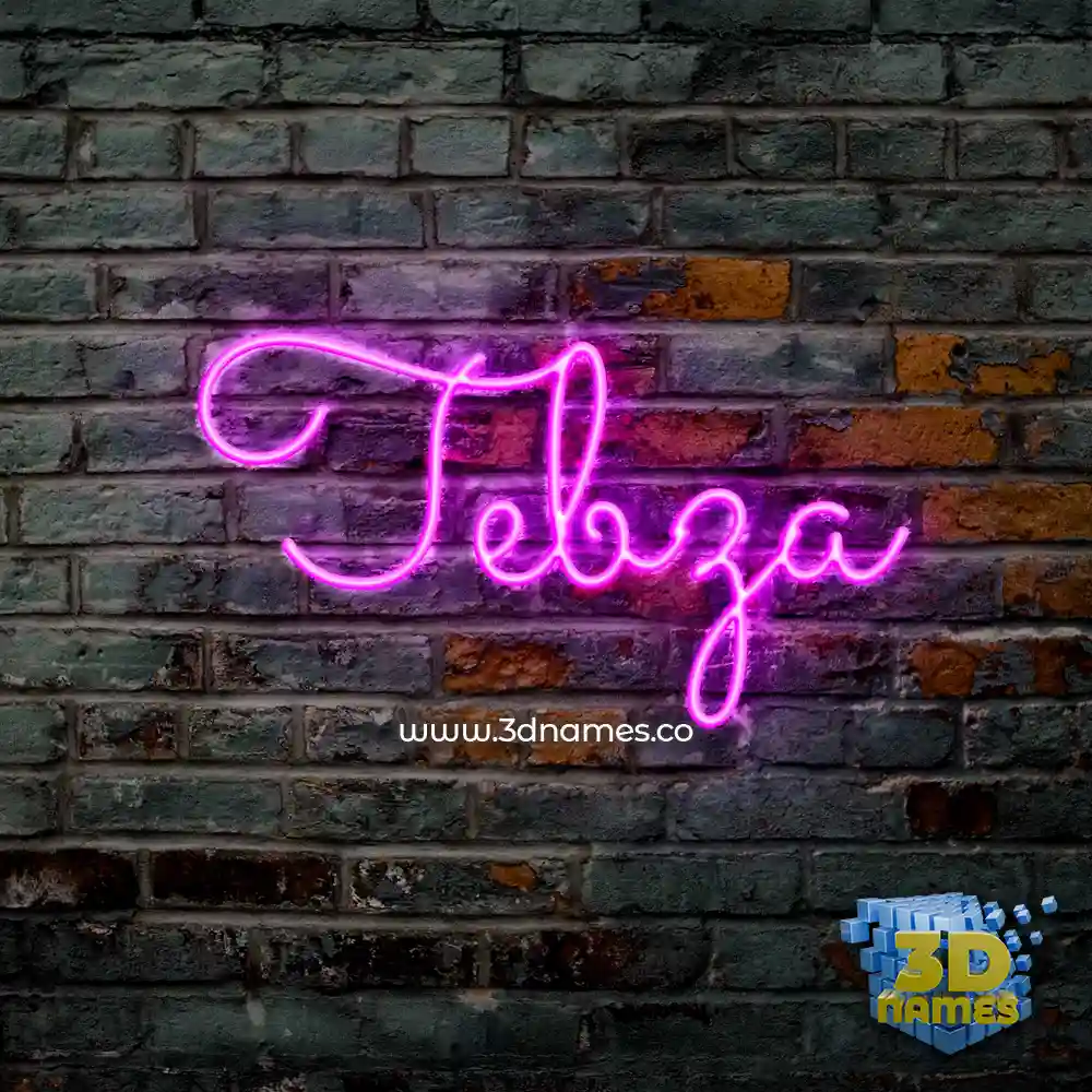 tebza in Pink Neon style - 3D name wallpaper