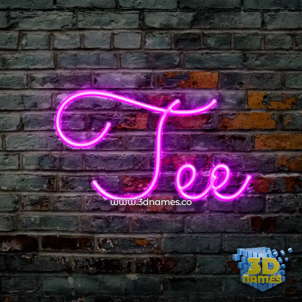 tee in Pink Neon style - 3D name wallpaper