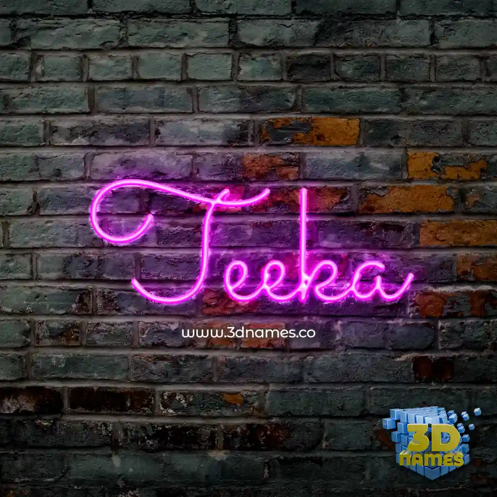 teeka in Pink Neon style - 3D name wallpaper