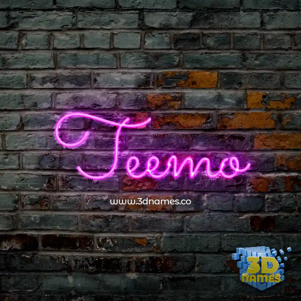 teemo in Pink Neon style - 3D name wallpaper