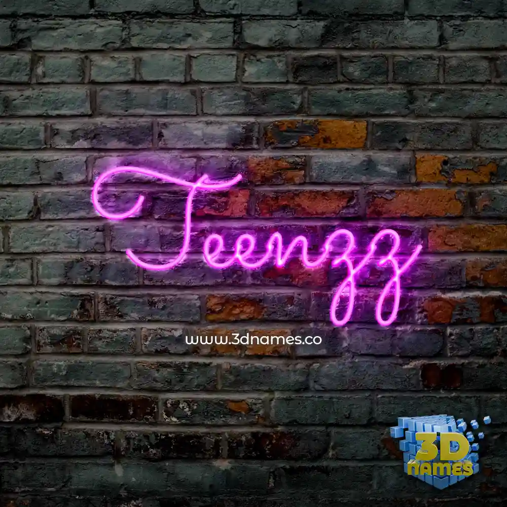 teenzz in Pink Neon style - 3D name wallpaper