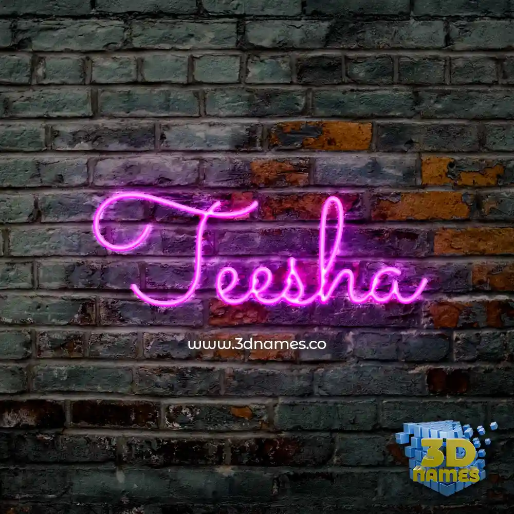 teesha in Pink Neon style - 3D name wallpaper