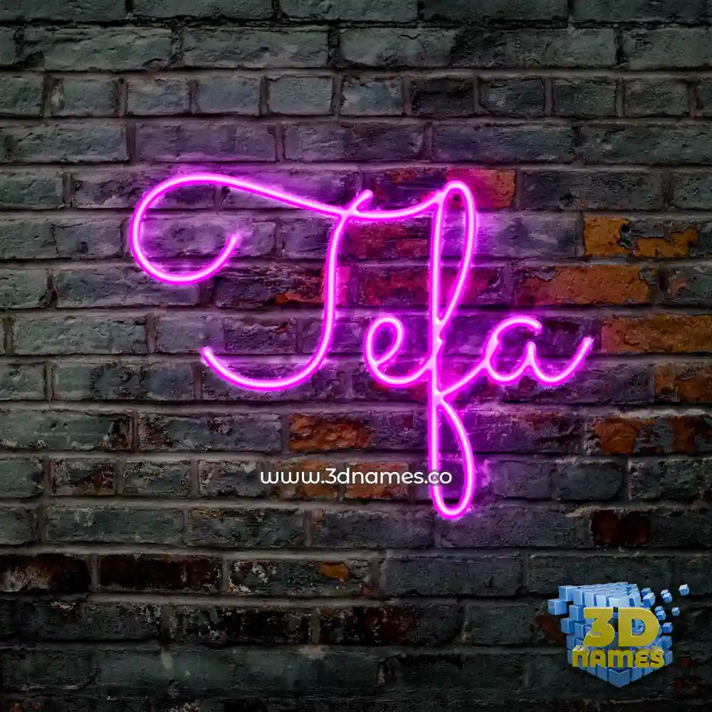 tefa in Pink Neon style - 3D name wallpaper