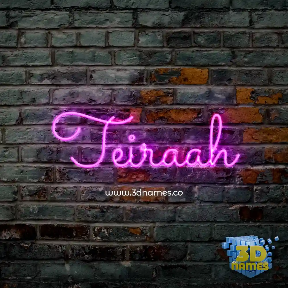 teiraah in Pink Neon style - 3D name wallpaper