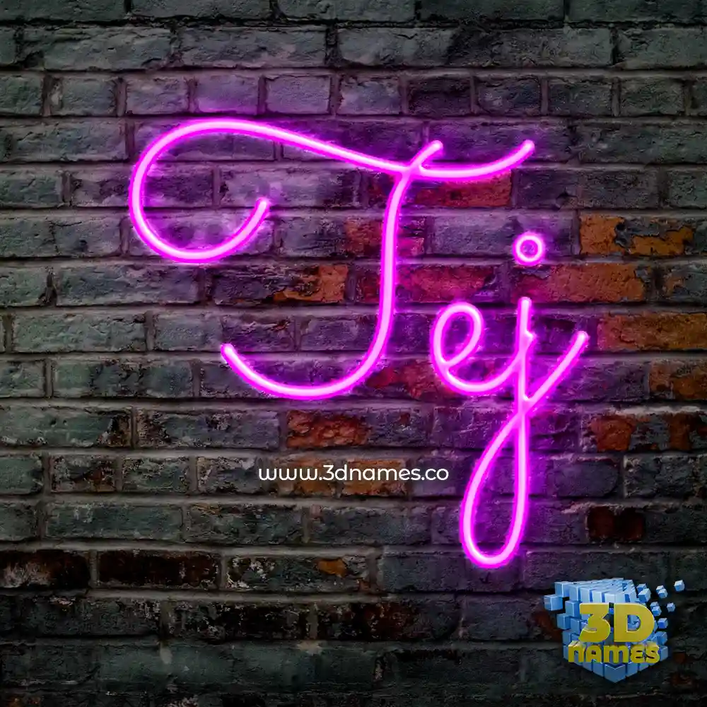 tej in Pink Neon style - 3D name wallpaper