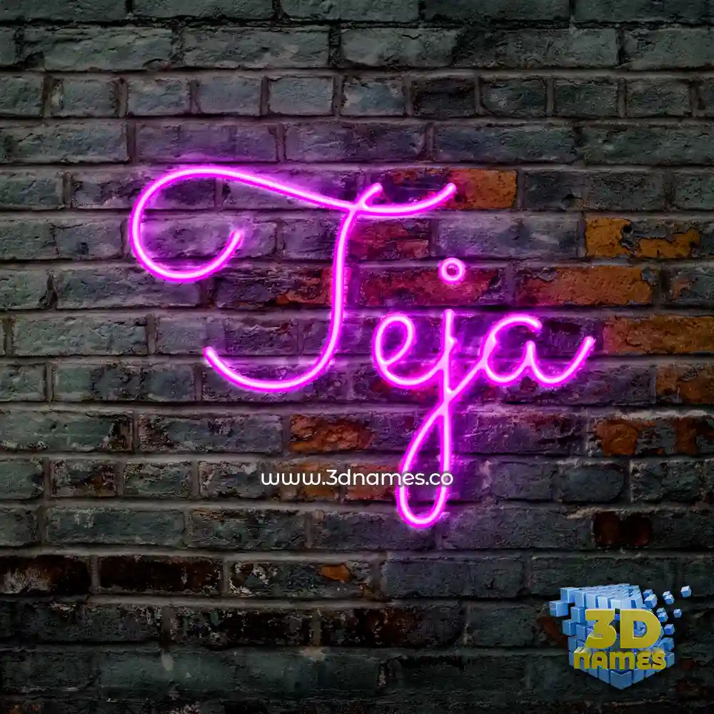 teja in Pink Neon style - 3D name wallpaper