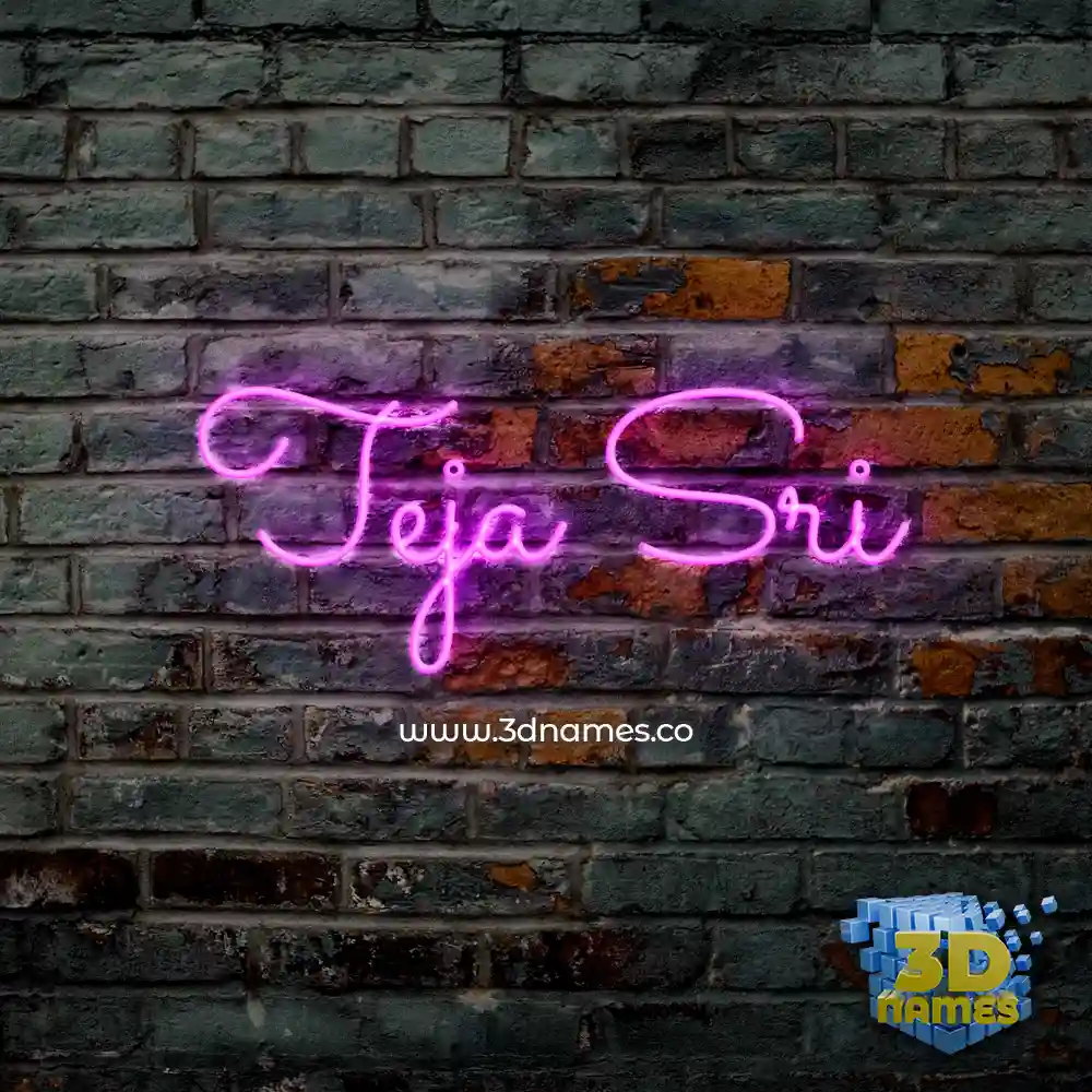 teja sri in Pink Neon style - 3D name wallpaper