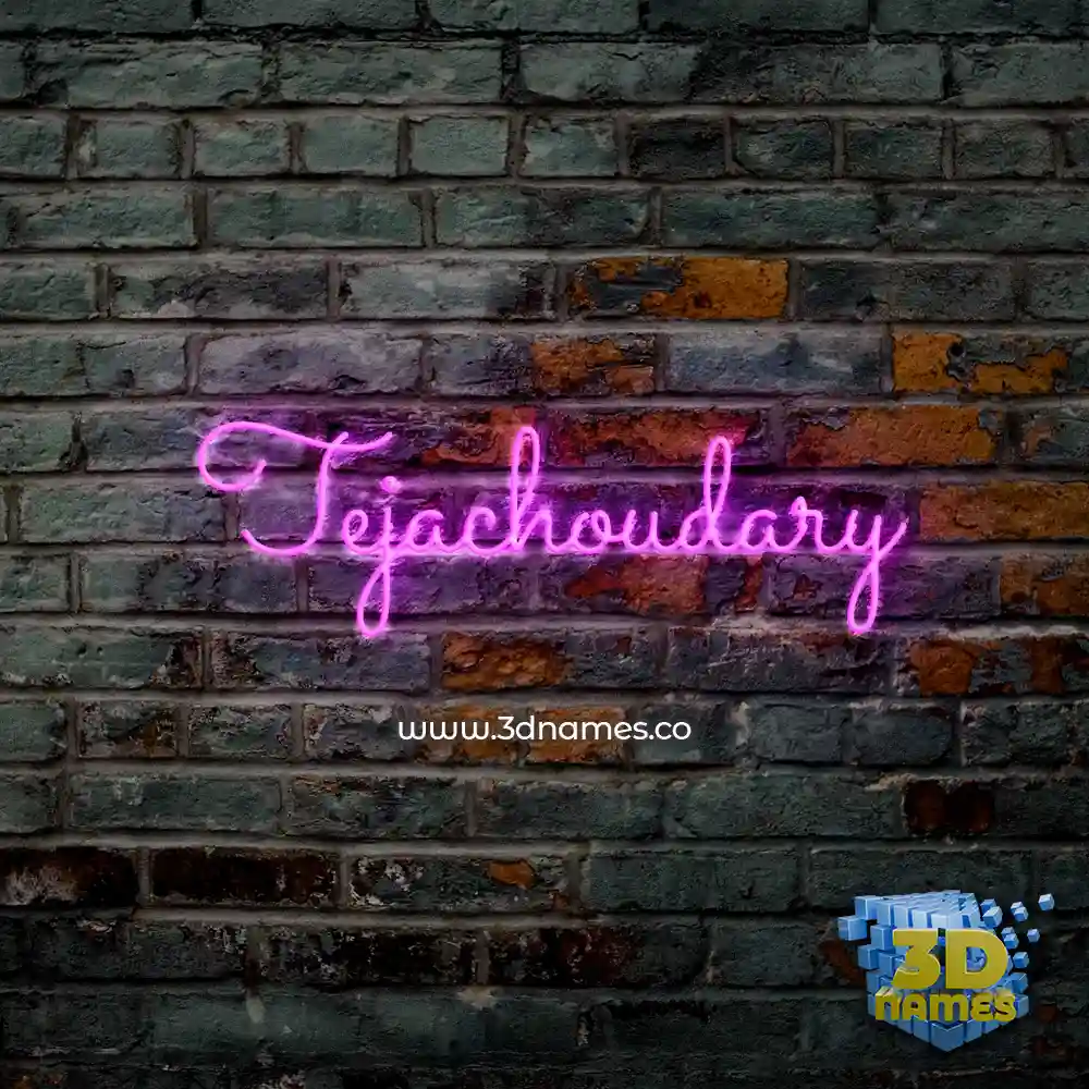 tejachoudary in Pink Neon style - 3D name wallpaper