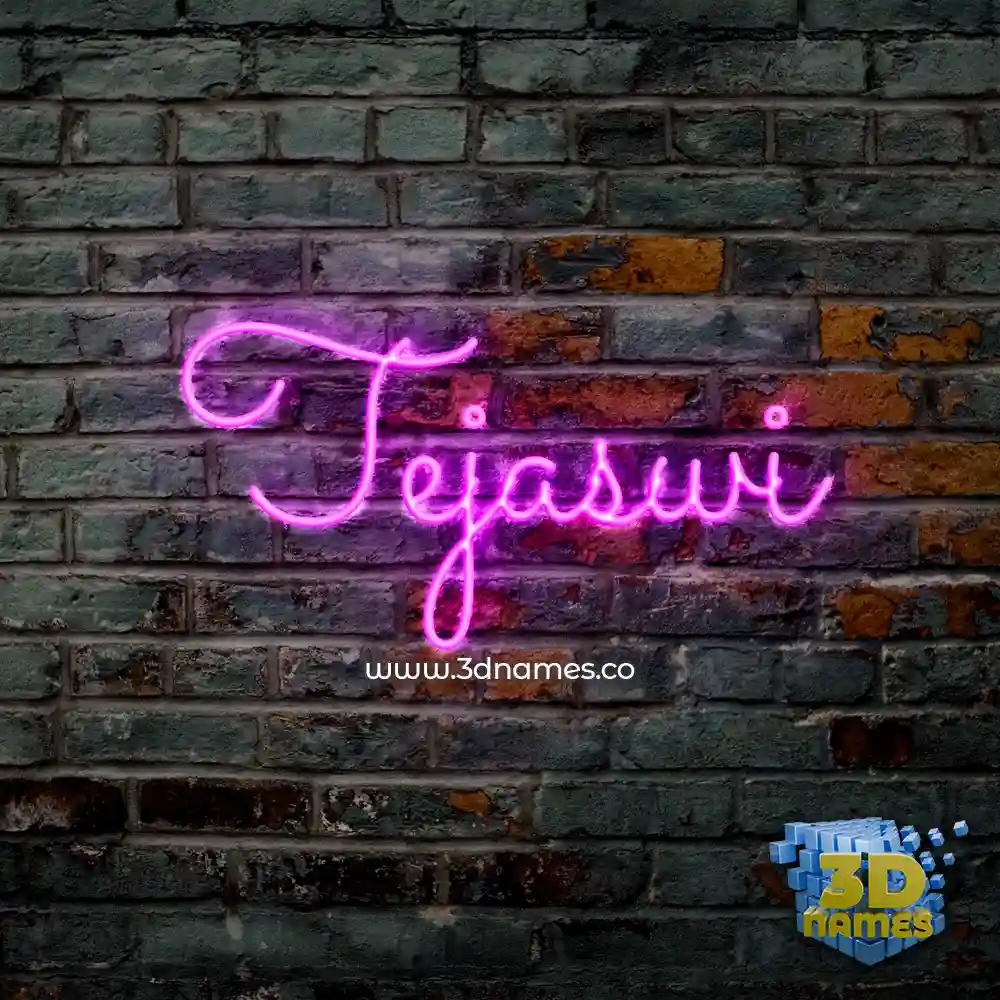 tejaswi in Pink Neon style - 3D name wallpaper
