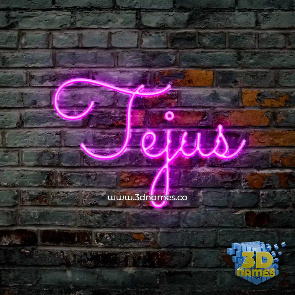 tejus in Pink Neon style - 3D name wallpaper
