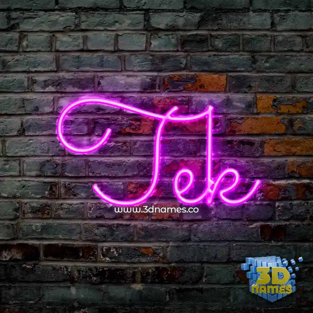 tek in Pink Neon style - 3D name wallpaper