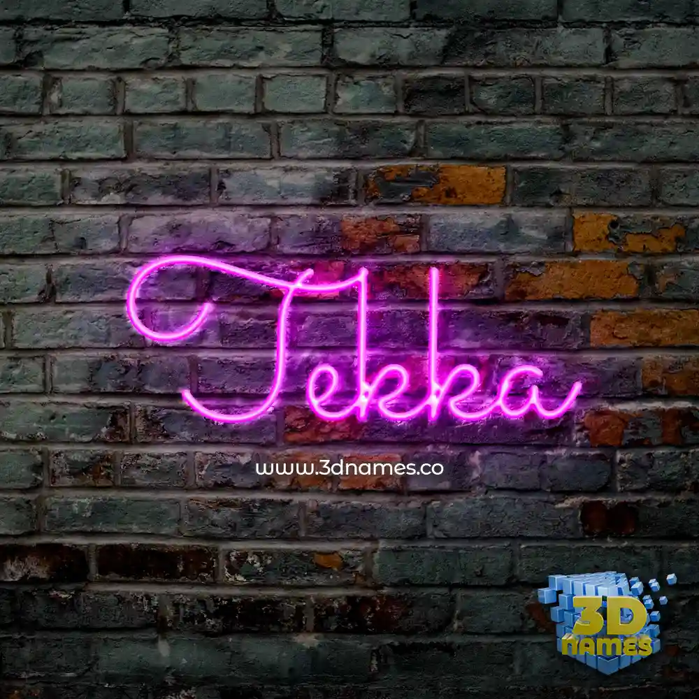tekka in Pink Neon style - 3D name wallpaper