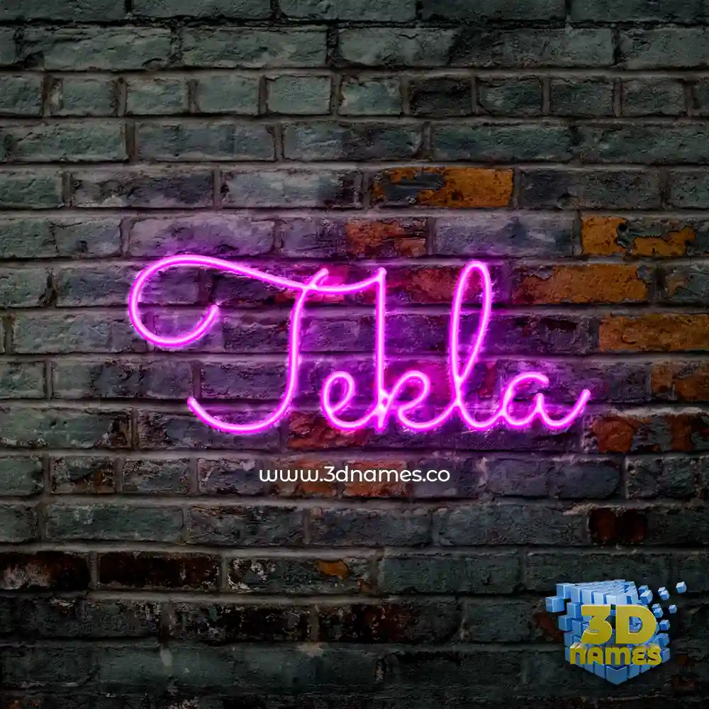 tekla in Pink Neon style - 3D name wallpaper