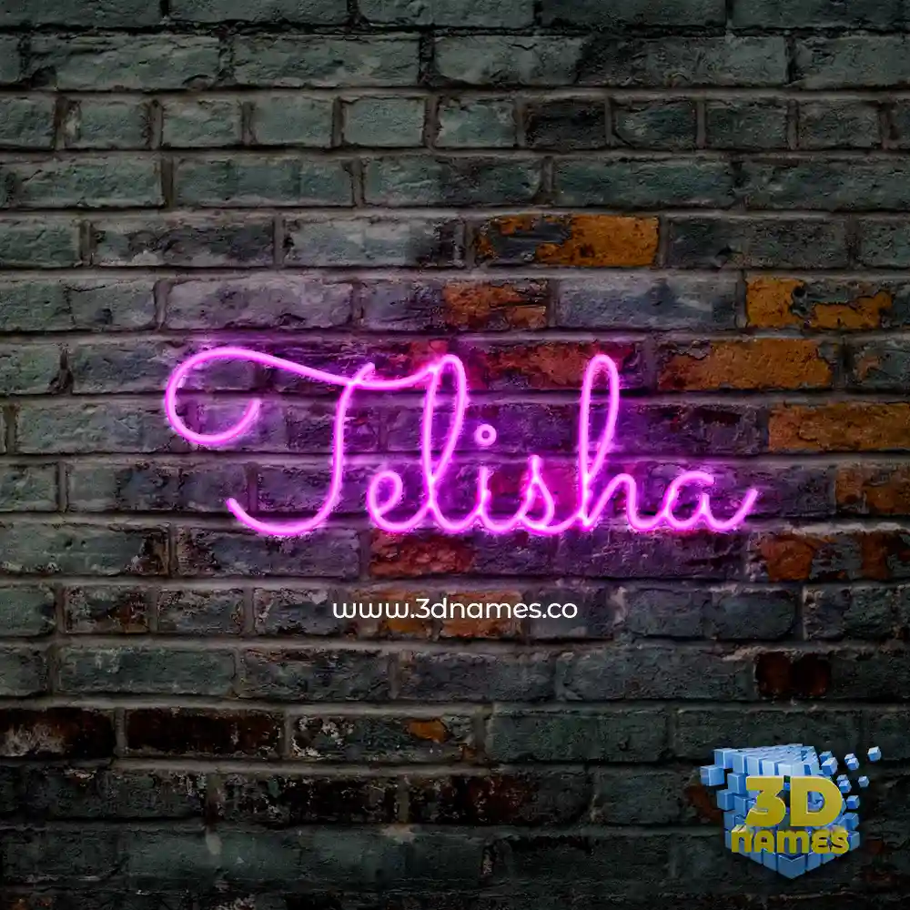 telisha in Pink Neon style - 3D name wallpaper