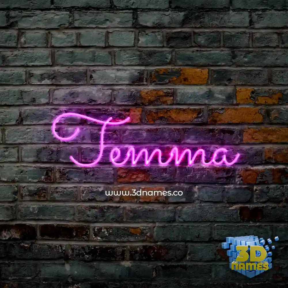 temma in Pink Neon style - 3D name wallpaper