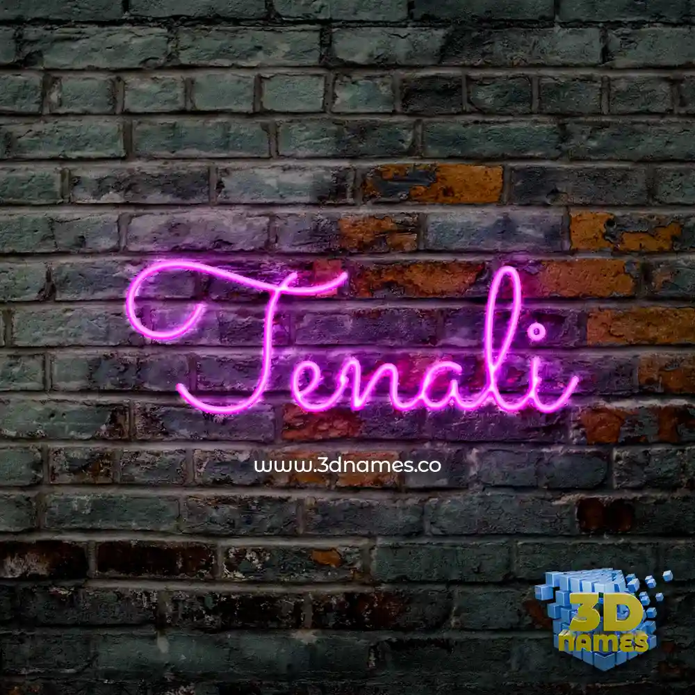 tenali in Pink Neon style - 3D name wallpaper