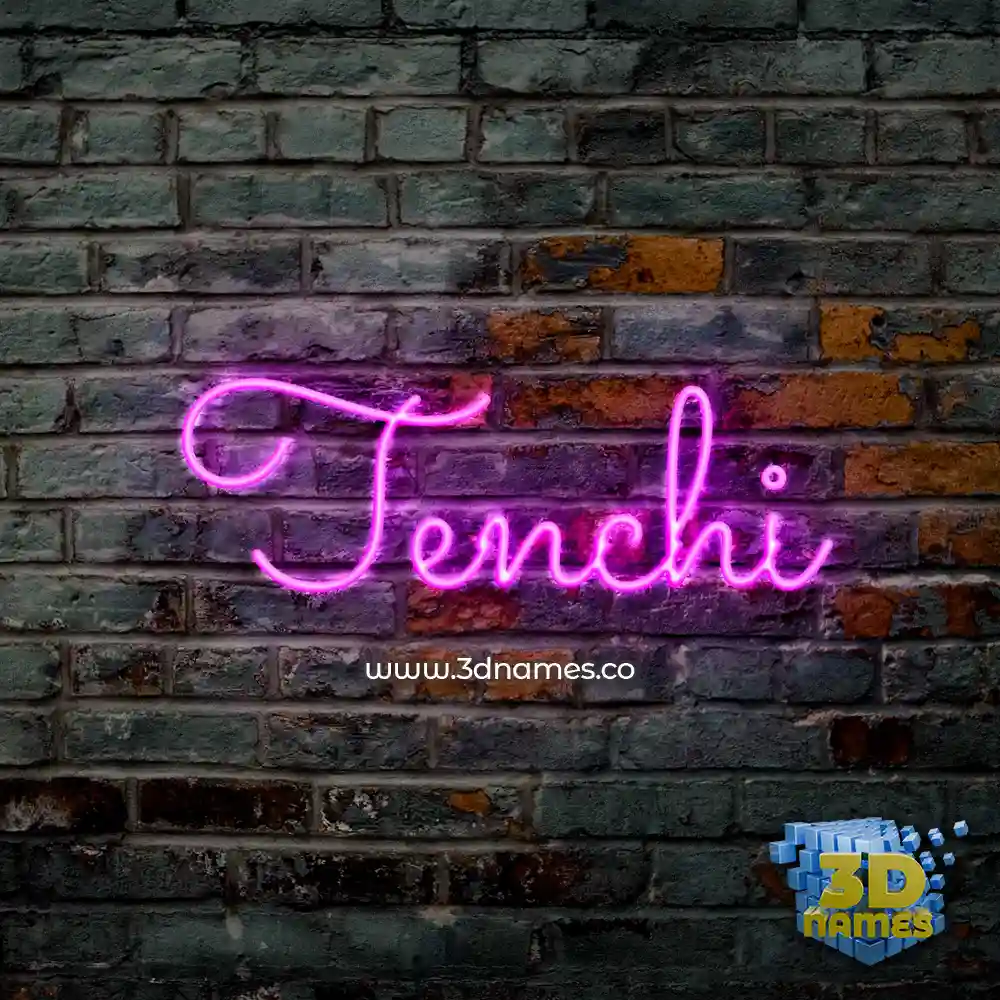 tenchi in Pink Neon style - 3D name wallpaper