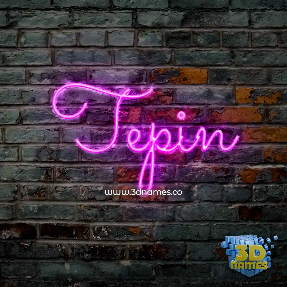 tepin in Pink Neon style - 3D name wallpaper