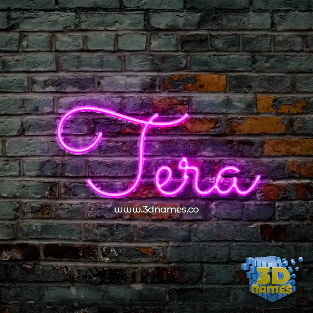 tera in Pink Neon style - 3D name wallpaper
