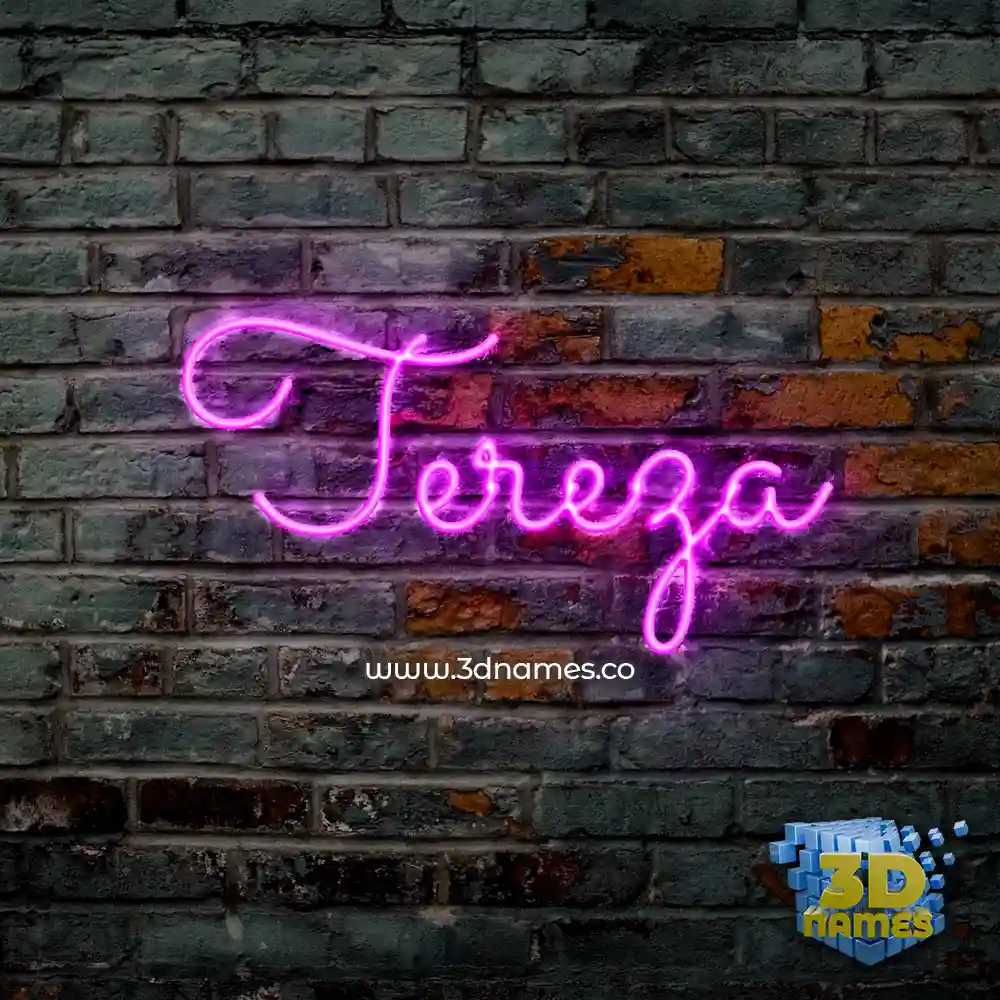 tereza in Pink Neon style - 3D name wallpaper