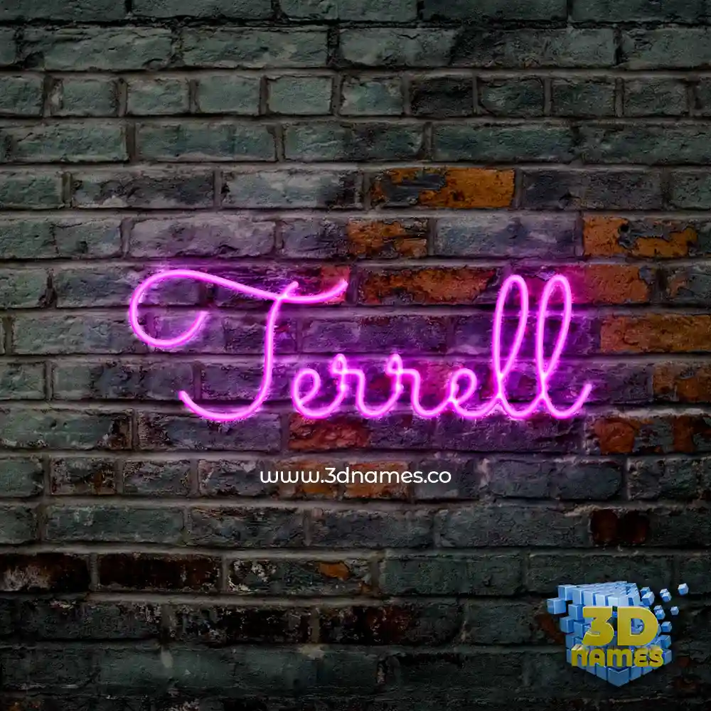 terrell in Pink Neon style - 3D name wallpaper