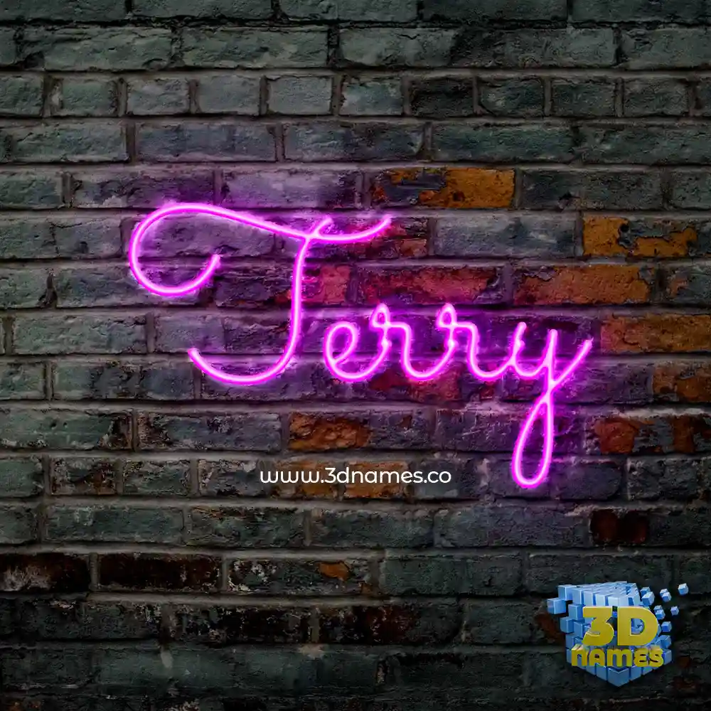 terry in Pink Neon style - 3D name wallpaper