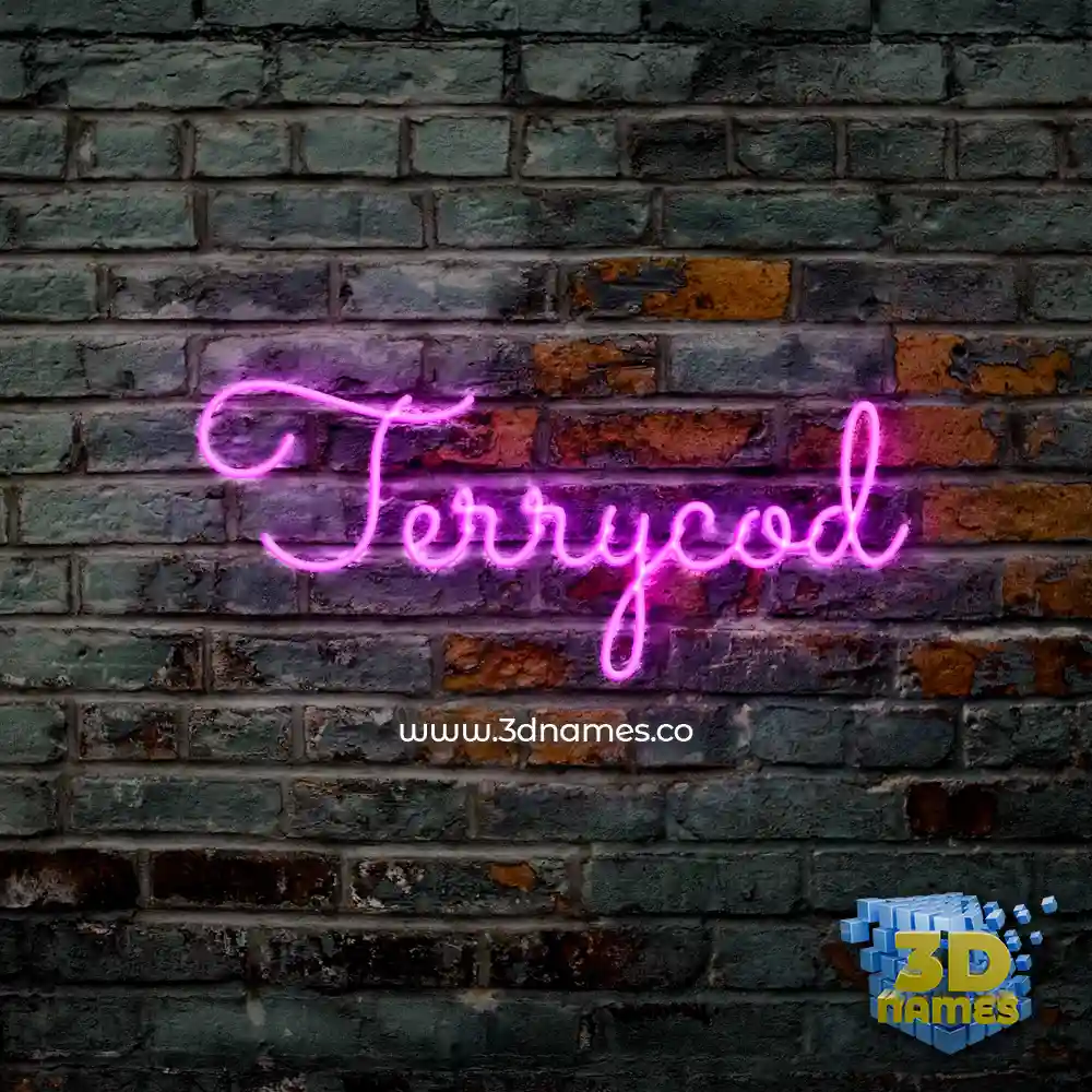 terrycod in Pink Neon style - 3D name wallpaper