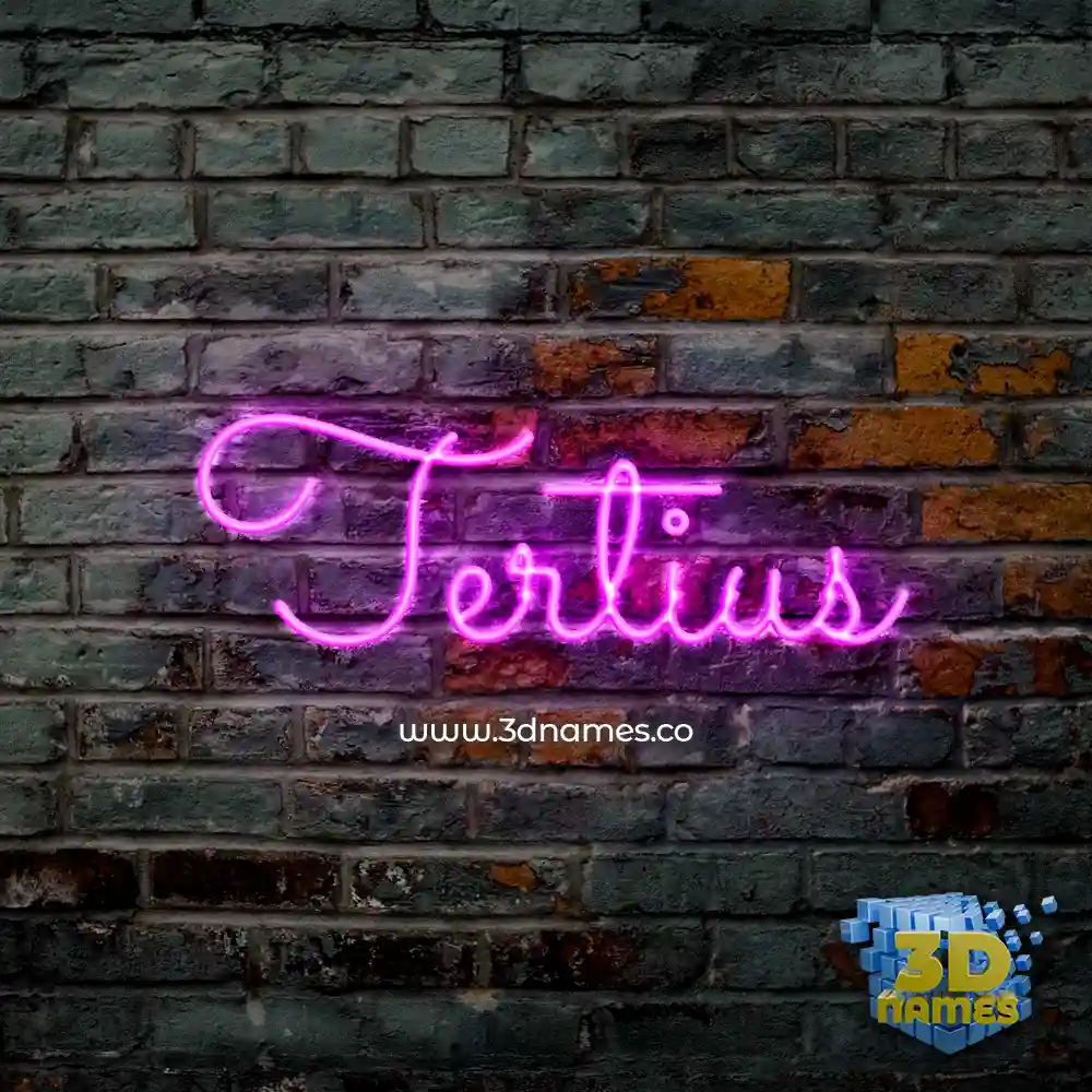 tertius in Pink Neon style - 3D name wallpaper