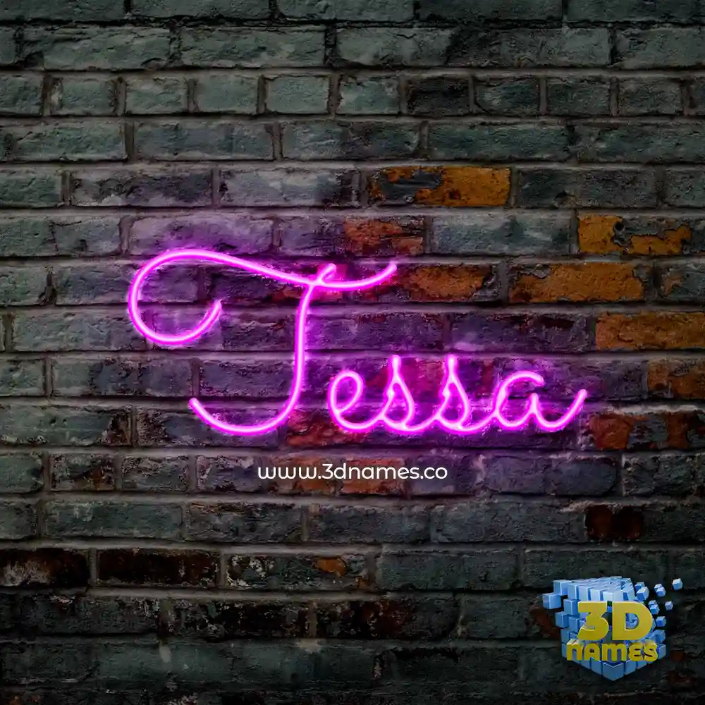 tessa in Pink Neon style - 3D name wallpaper