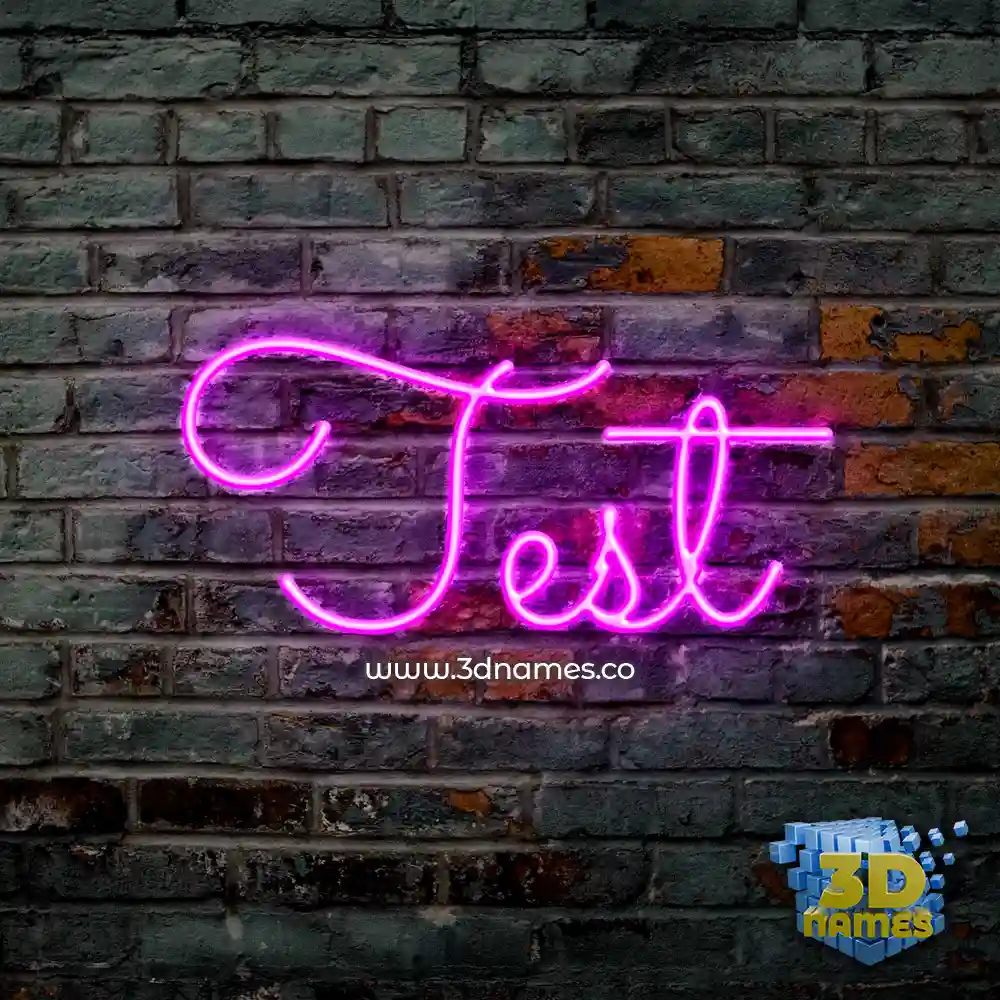test in Pink Neon style - 3D name wallpaper