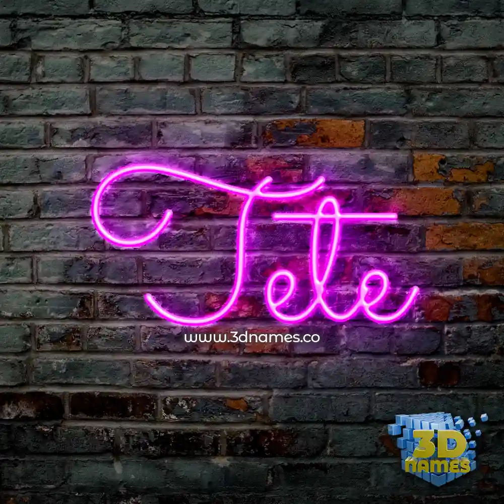 tete in Pink Neon style - 3D name wallpaper