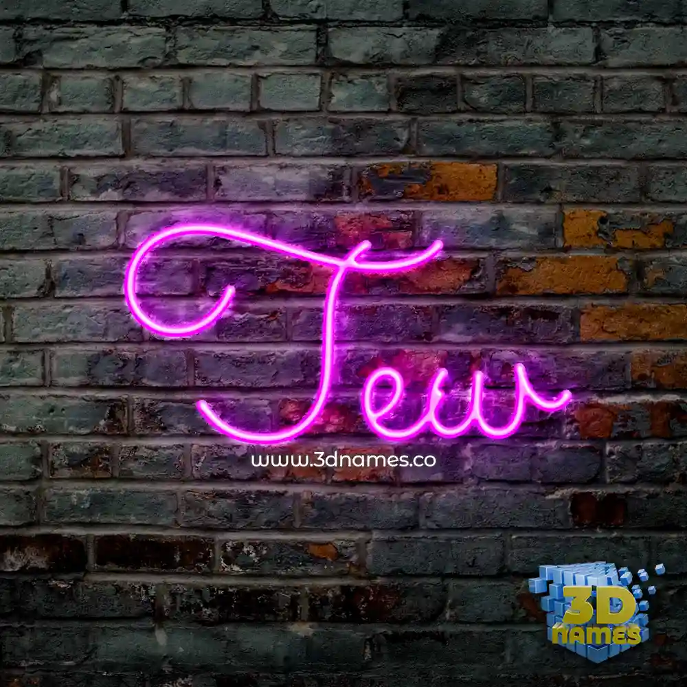 tew in Pink Neon style - 3D name wallpaper