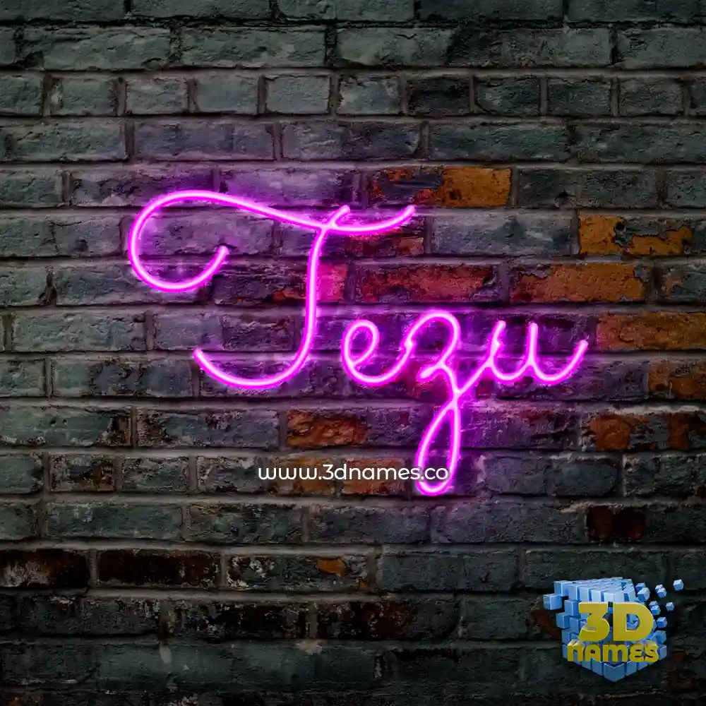 tezu in Pink Neon style - 3D name wallpaper