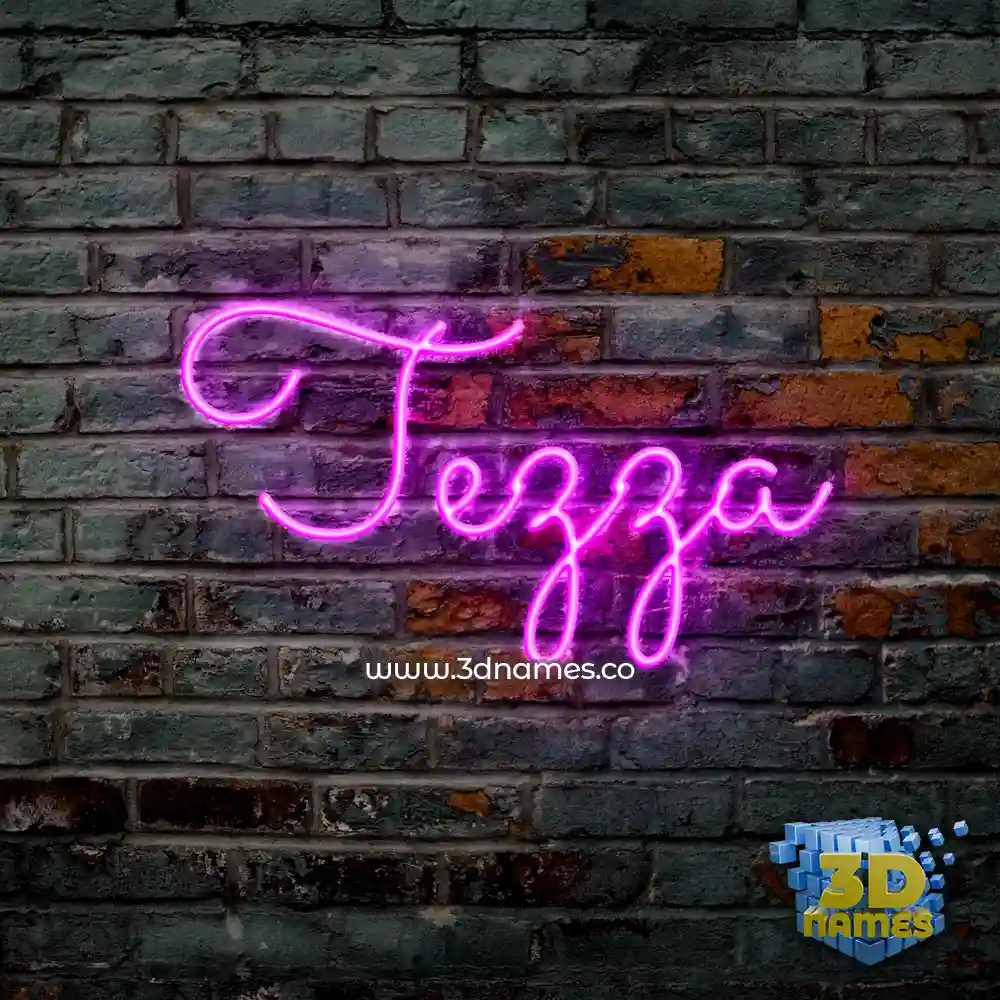 tezza in Pink Neon style - 3D name wallpaper