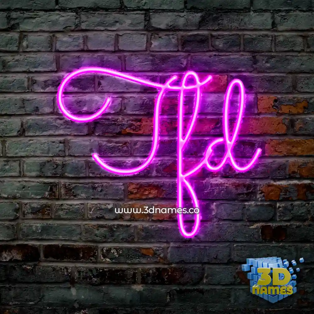 tfd in Pink Neon style - 3D name wallpaper