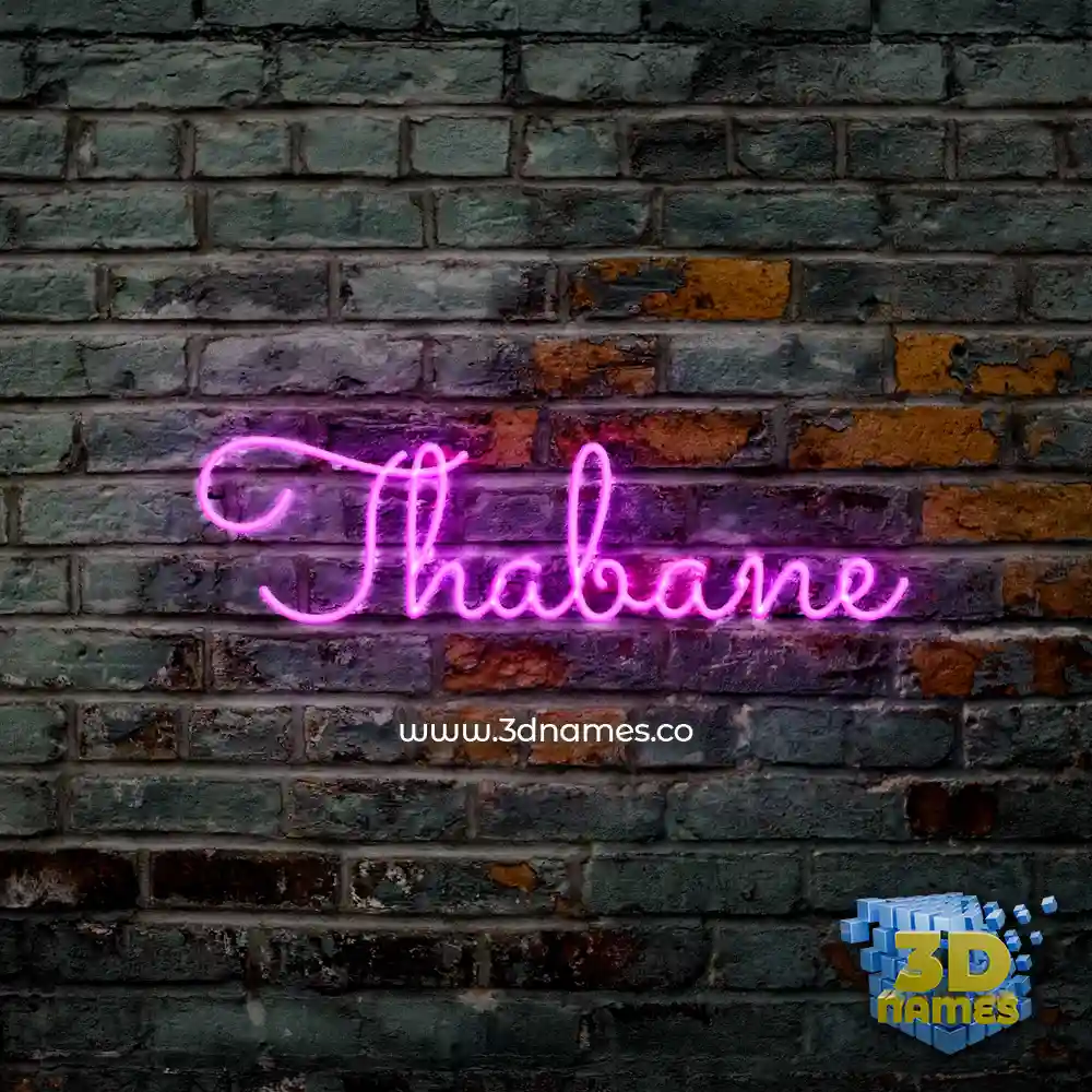 thabane in Pink Neon style - 3D name wallpaper